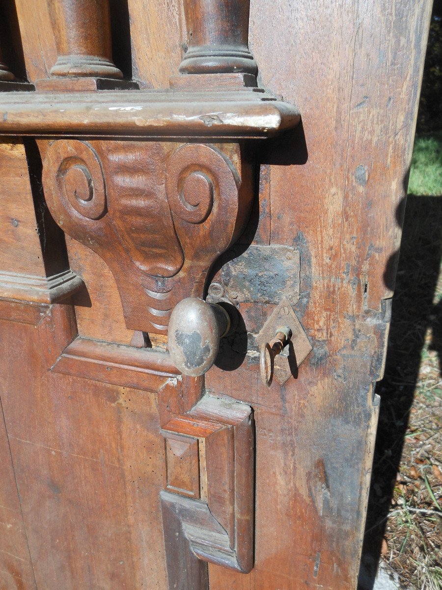 Lovely Sacristy Door In Walnut-photo-3