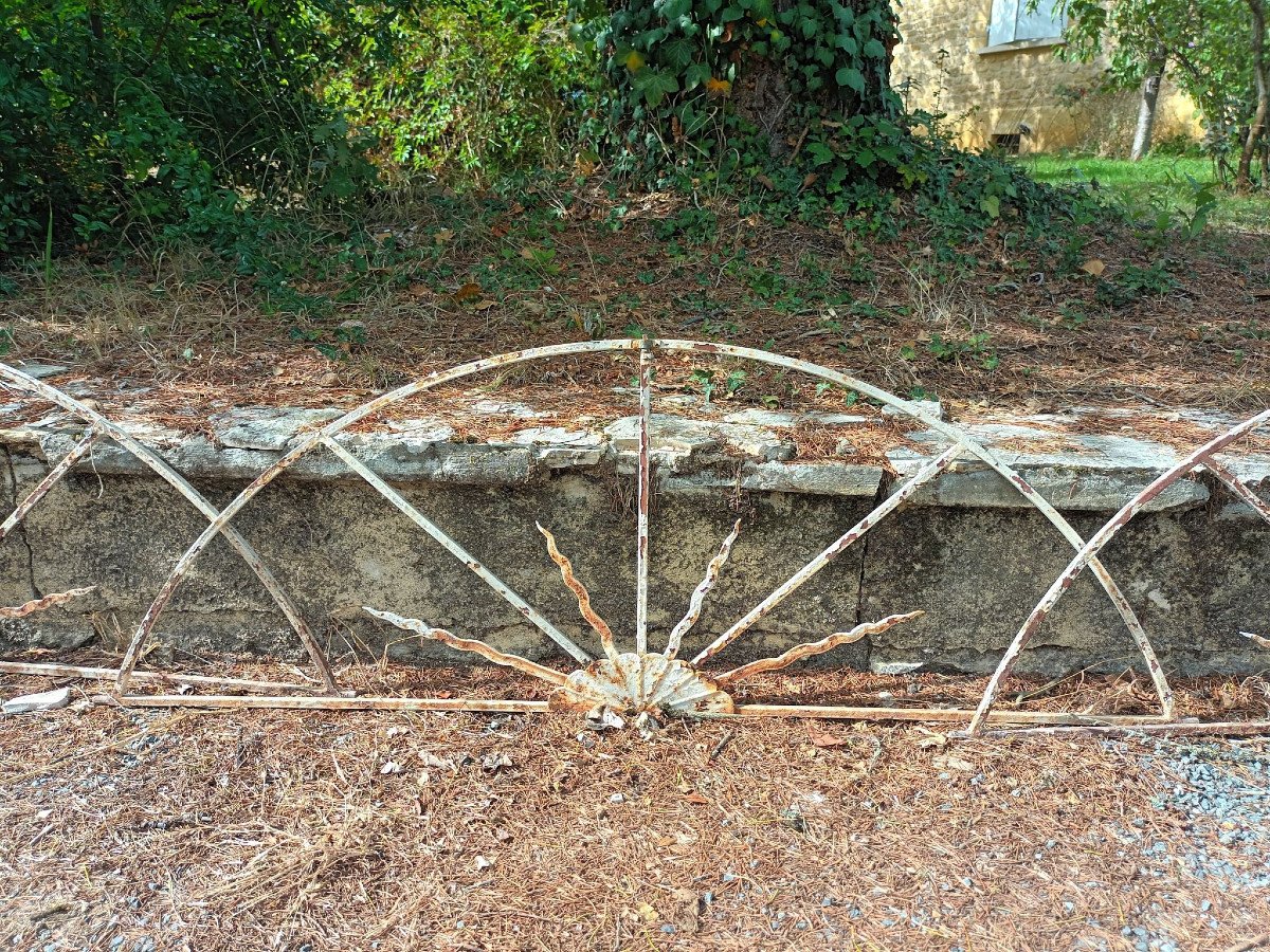 Transom Greenhouse Window Half Moon Old Iron-photo-3