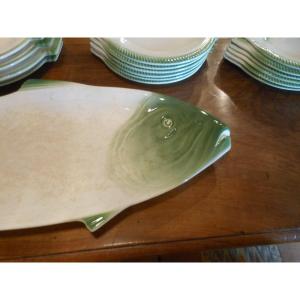 Fish And Shellfish Service, Cracked Earthenware From Logwy