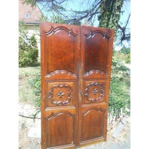 Lovely Small Pair Of Doors 18 Eme 13th Century Walnut Cupboard Doors