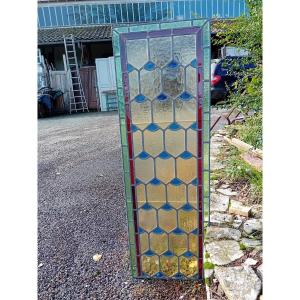 Lovely Small Art Deco Entrance Door Stained Glass Window