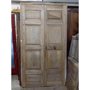 Large Pair Of Communication Doors In Double-sided Basswood Louis 14