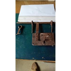 Wrought Iron Hasp Lock, 17th Century Pigsty Lock