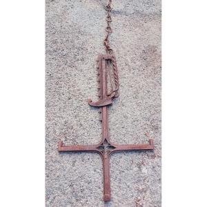 17th Century Wrought Iron 3-branch Fireplace Rack