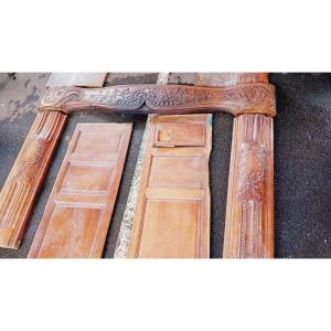 grande cheminée en chêne sculptée, boiserie 18 eme