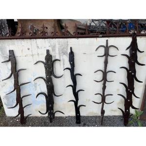 Set Of Wrought Iron Defenses, Cat Etripe 16th To 19th Century