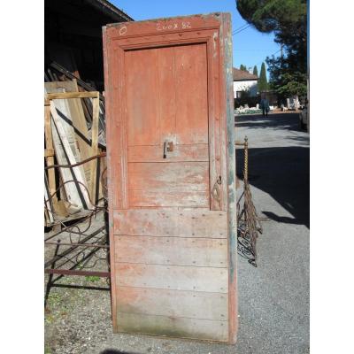 Porte ancienne rouge en Chêne, XVIIIème