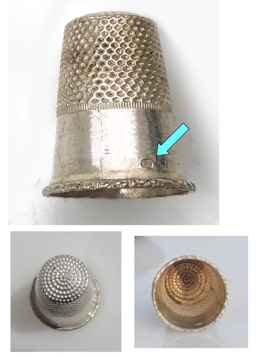 Small Sewing Kit In Sterling Silver In A Small Tortoiseshell Case-photo-2