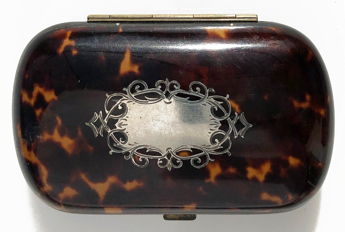 Small Sewing Kit In Sterling Silver In A Small Tortoiseshell Case-photo-6