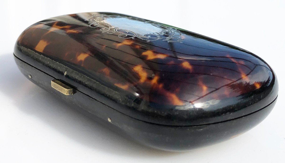 Small Sewing Kit In Sterling Silver In A Small Tortoiseshell Case-photo-7