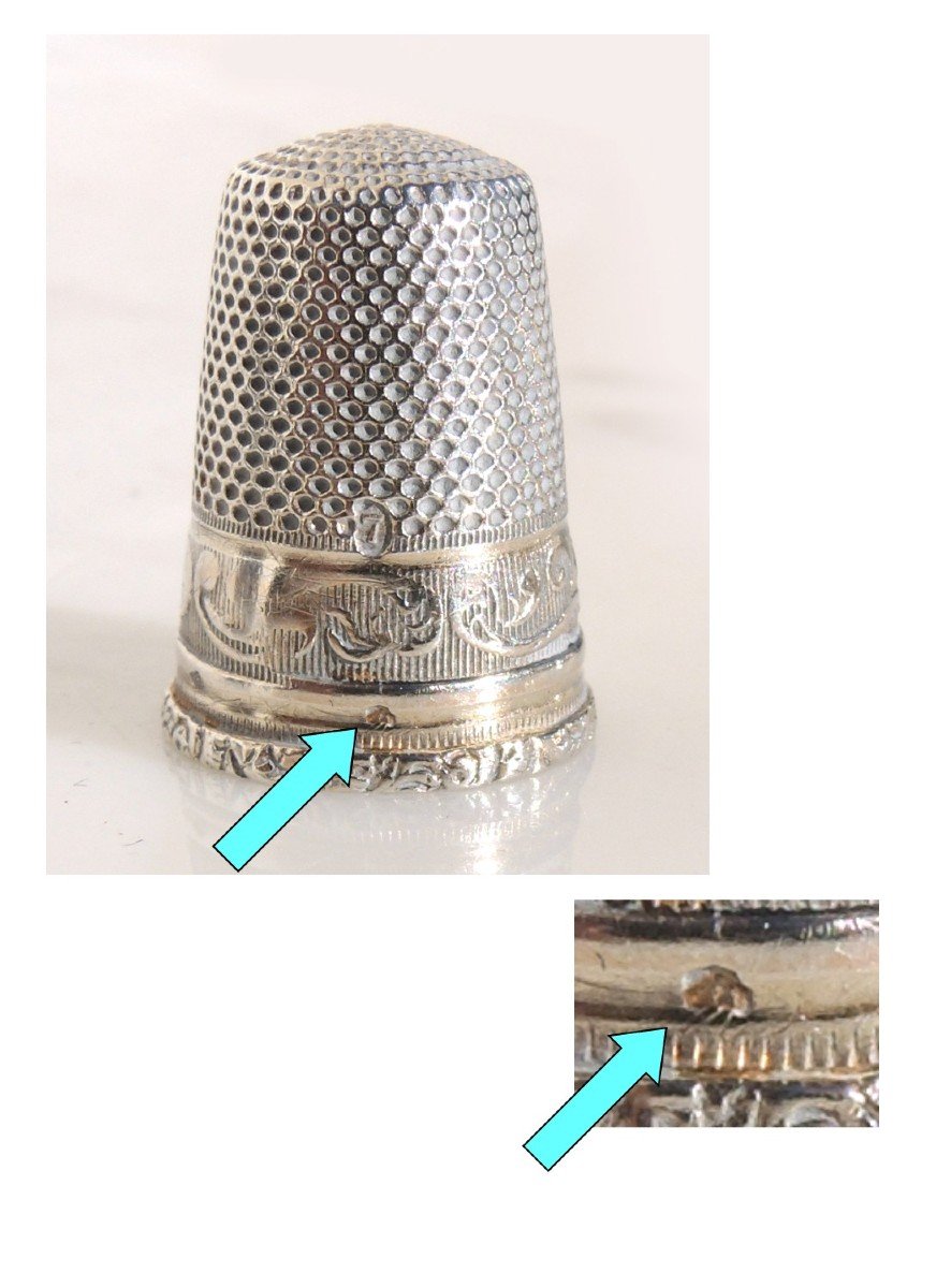 Cousette Nécessaire De Couture Œuf argent Massif porte aiguilles bobine dé à coudre-photo-3