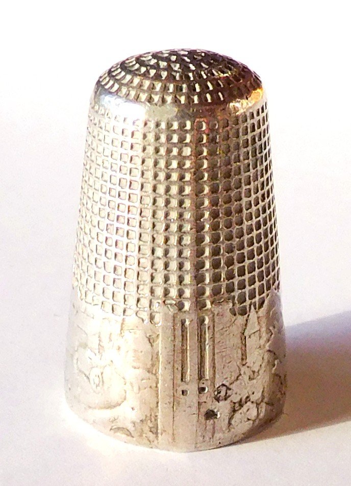 Antique Solid Silver Thimble Fable De La Fontaine "perette And The Milk Pot"-photo-3