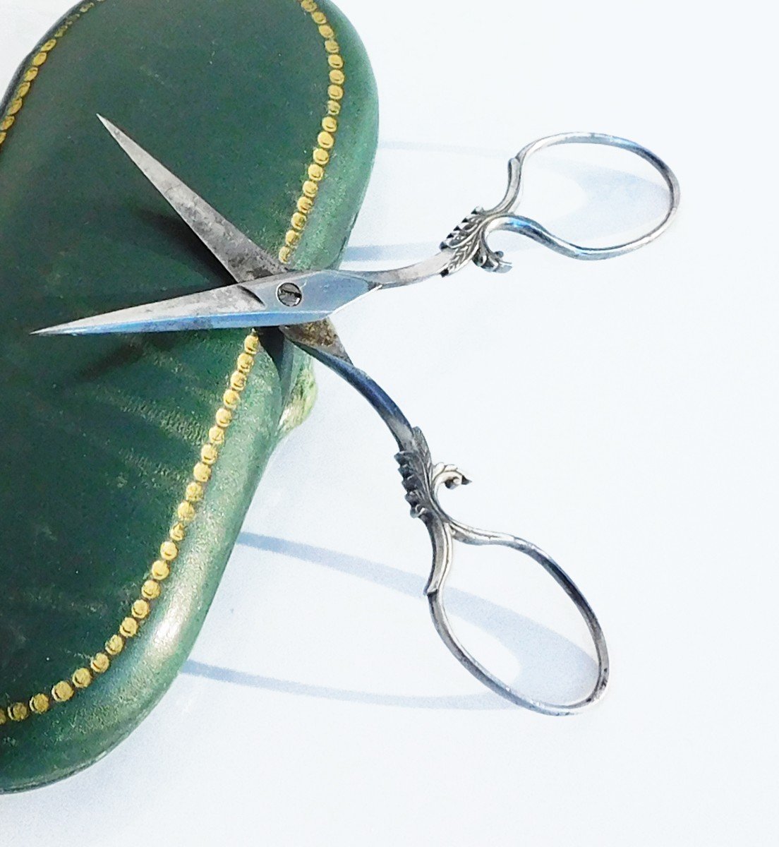 Pair Of Old Embroidery Steel Scissors Sewing Necessary Late 19th Century Early 20th Century-photo-2