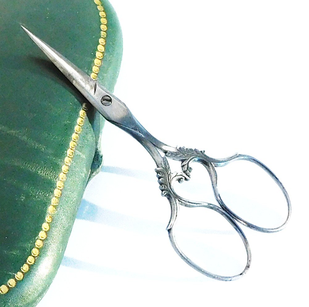 Pair Of Old Embroidery Steel Scissors Sewing Necessary Late 19th Century Early 20th Century