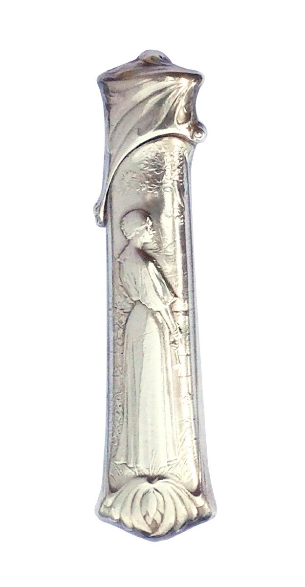 Needle Case In Sterling Silver Art Nouveau Signed Vernon Early 20th Century "les Fileuses"-photo-2