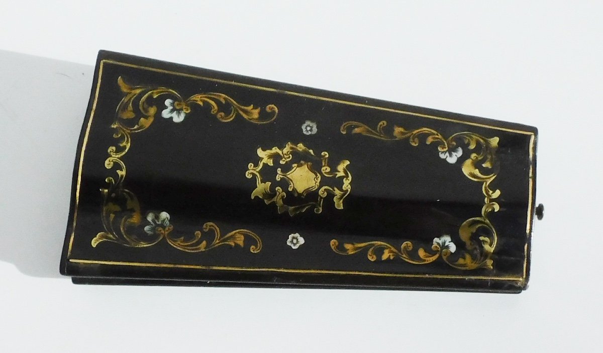 Charles X Enameled Silver Vermeil Sewing Kit, 19th Century, Scissors, Needle Case-photo-5