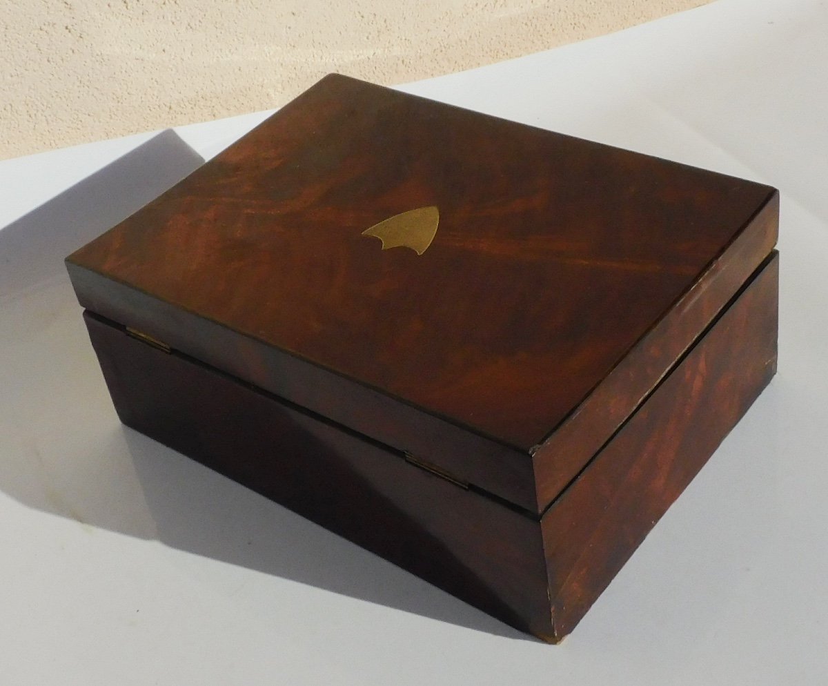 Travel Kit Sewing Embroidery Crochet Mahogany Box Palais Royal Early 19th Century-photo-2