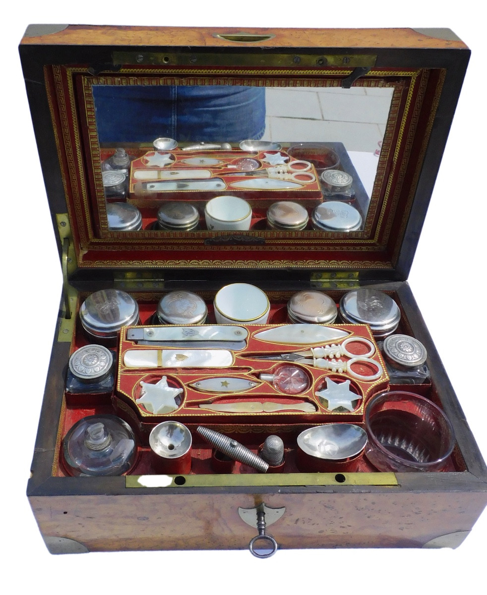 Travel Box For Ladies Toiletries Couture Embroidery Early 19th Century "lemaire" Supplier To The King-photo-2
