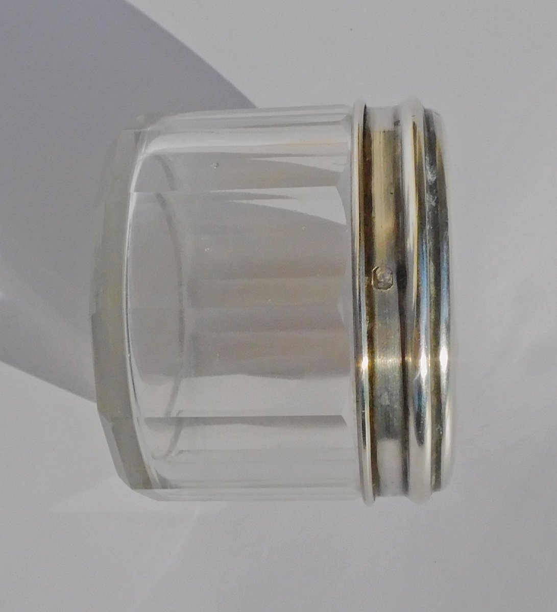 Toiletries Set Perfume Bottle And Powder Bottle In Crystal And Silver 19th Century-photo-2