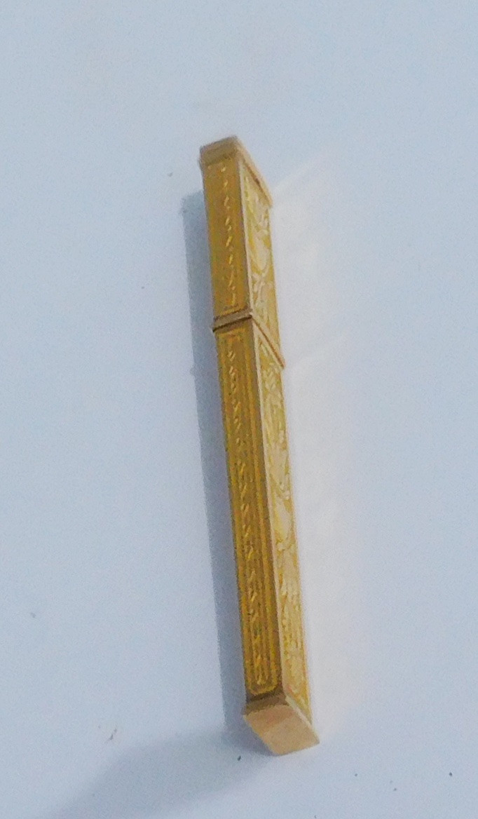 18-carat Solid Gold Sewing Needle Case, 19th Century Empire-photo-3