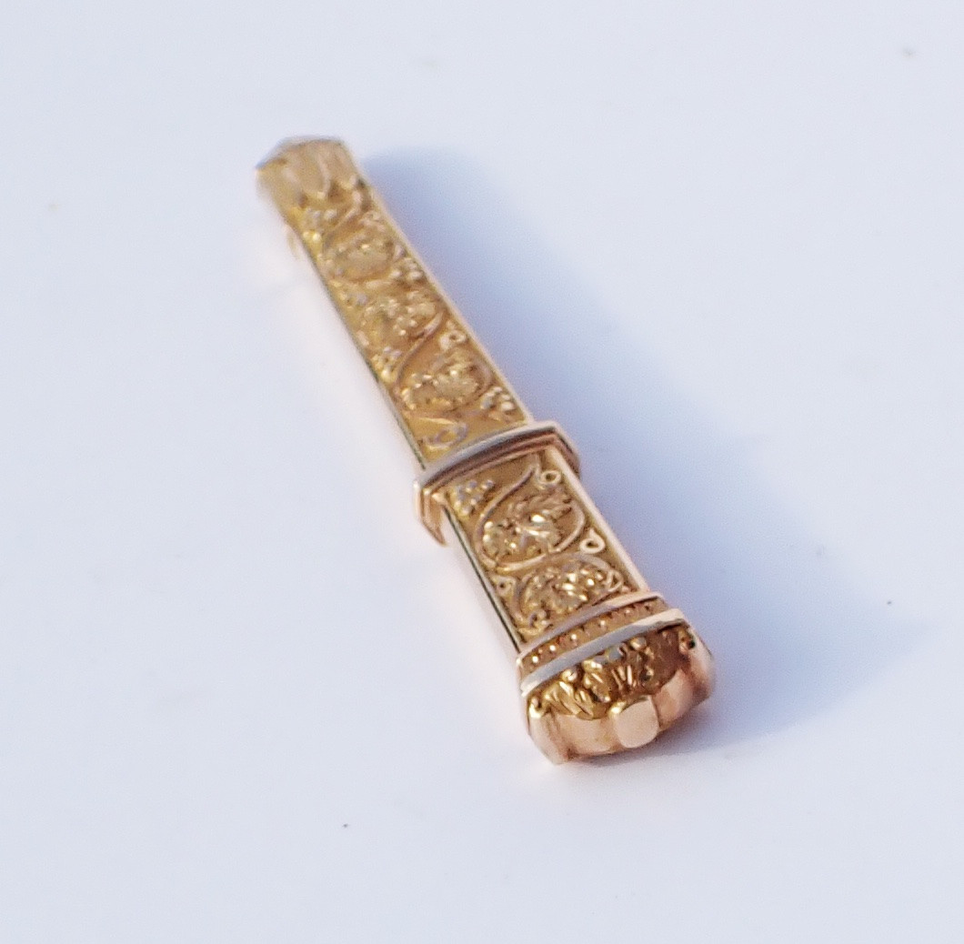 Early 19th Century Antique 18-karat Solid Gold Needle Case For Sewing Supplies-photo-3