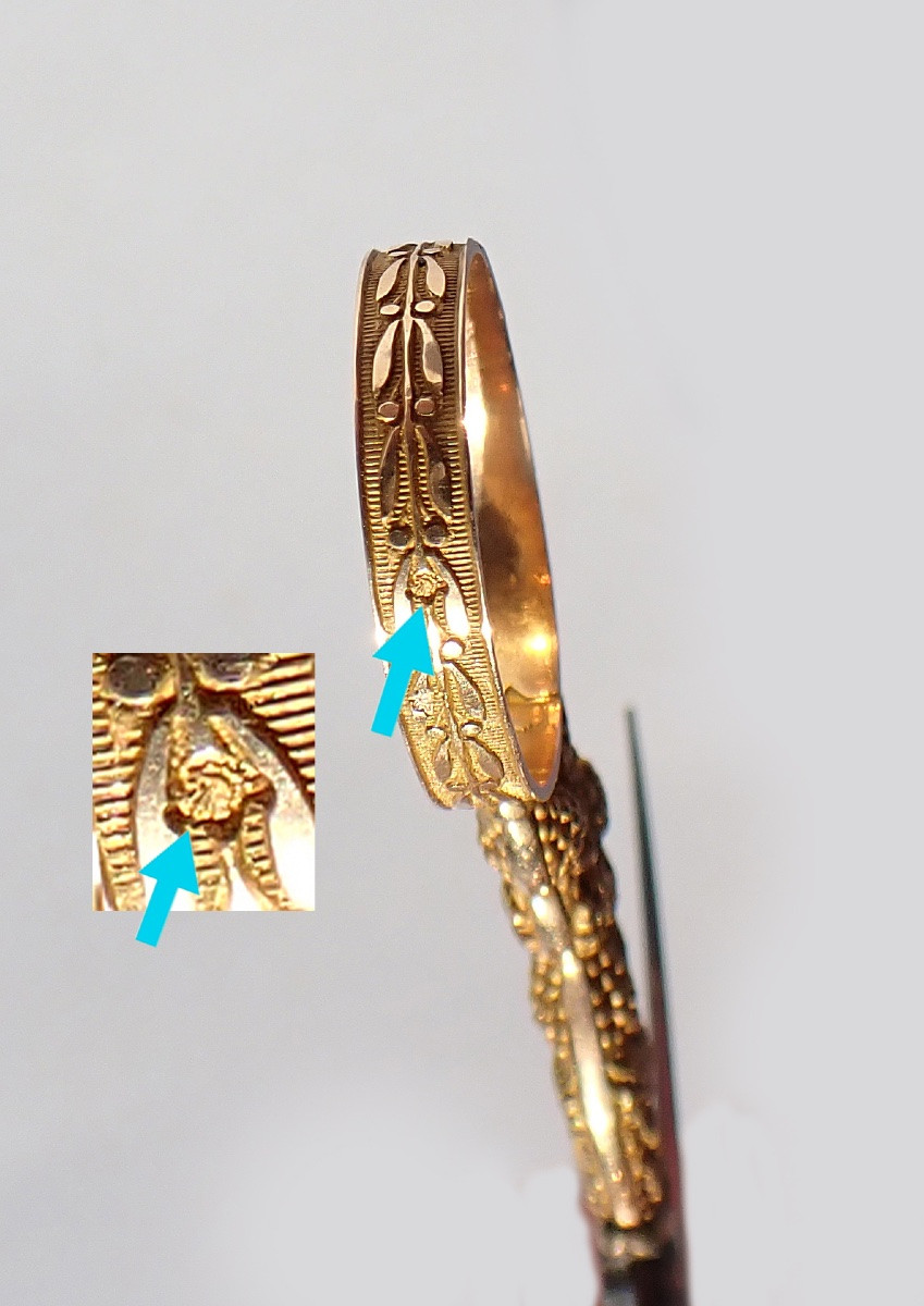 Pair Of 18-carat Solid Gold Embroidery Scissors, Sewing Kit, Early 19th Century-photo-4