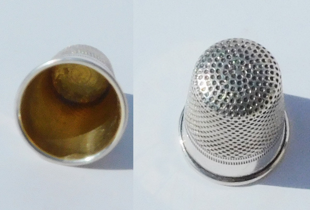 ANCIEN NECESSAIRE DE COUTURE VERMEIL ARGENT MASSIF fin XIXe début XXe ciseaux-photo-4