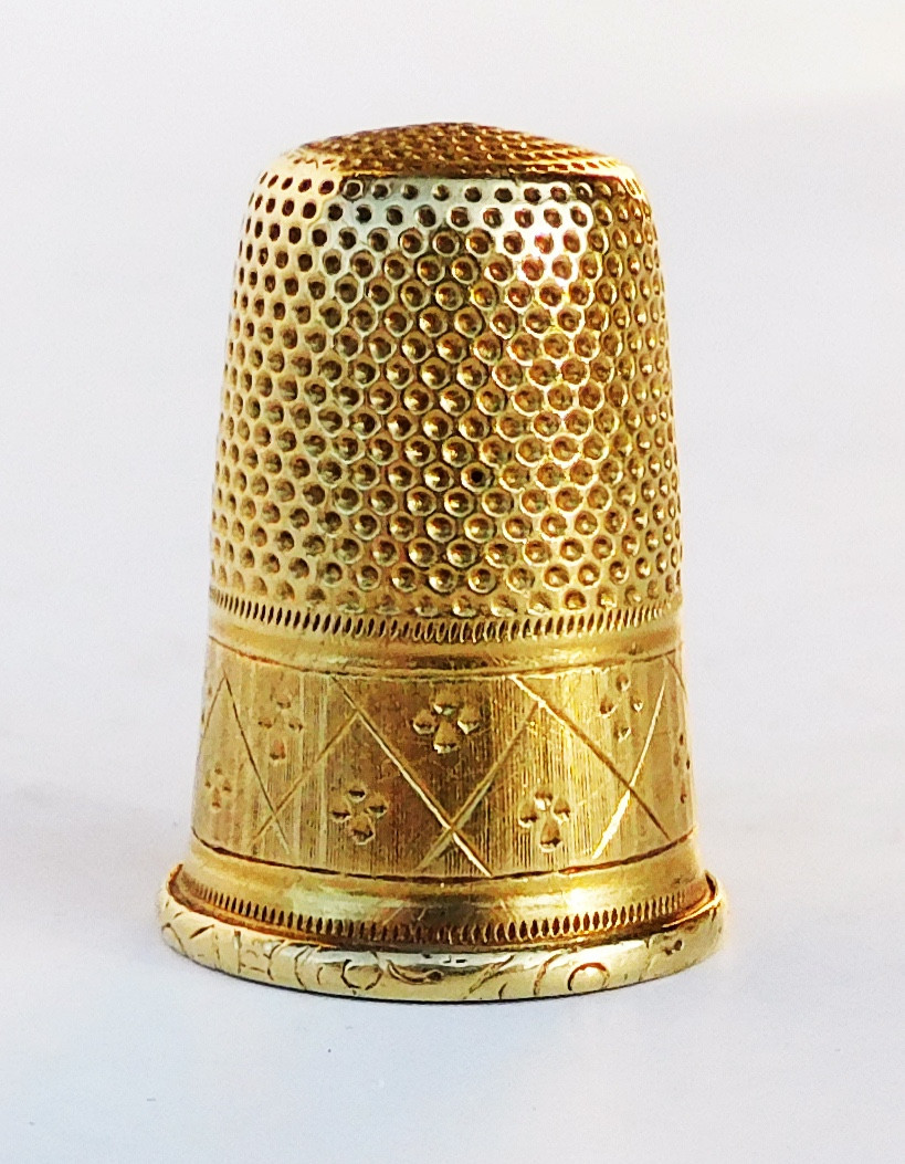 Solid 18-karat Gold Thimble, Late 19th/early 20th Century, Sewing Kit