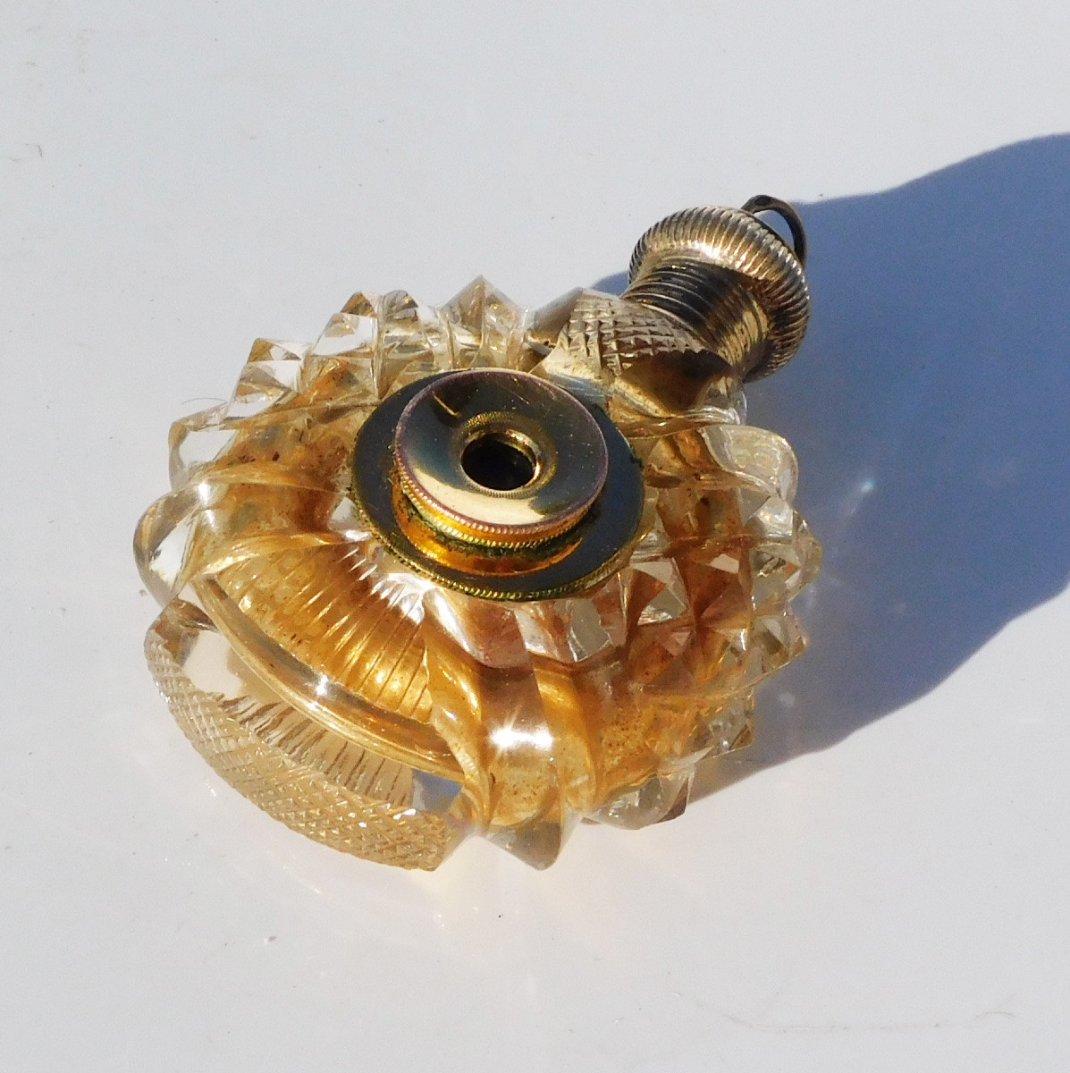 Vermeil Crystal Salt Cellar In The Shape Of A Magnifying Glass, Restoration Period, 19th Century -photo-2