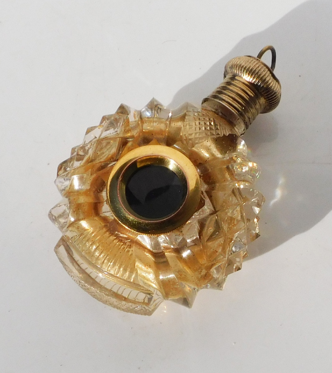 Vermeil Crystal Salt Cellar In The Shape Of A Magnifying Glass, Restoration Period, 19th Century -photo-3