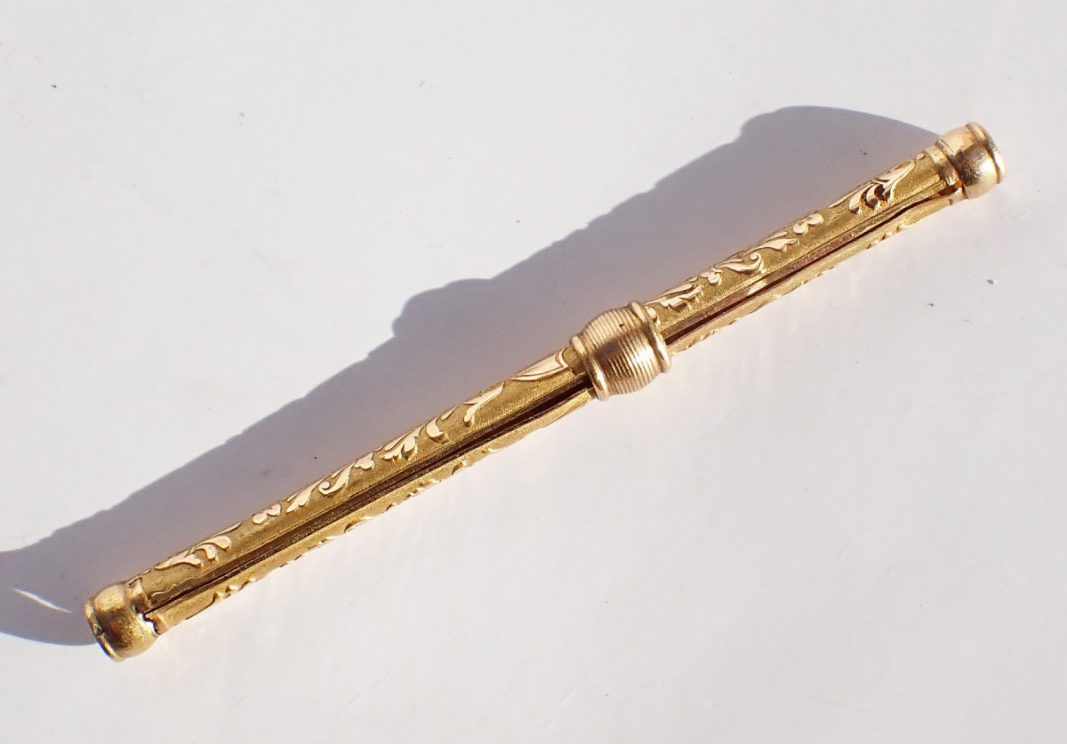 porte mine  craie  crayon ancien début XIXe  en OR massif 18 carats nécessaire écriture-photo-3