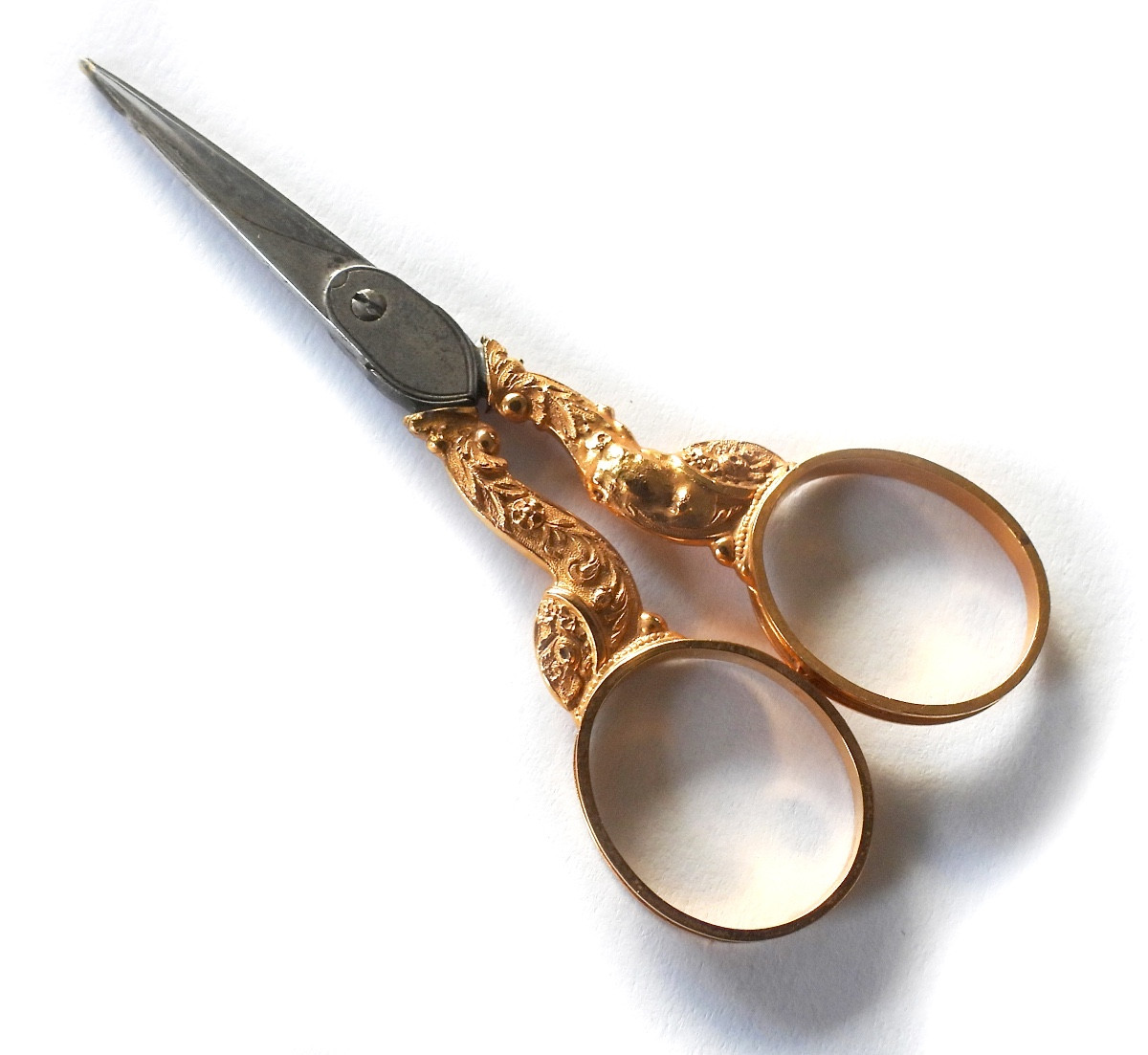 Pair Of 18-carat Gold Embroidery Scissors, Early 19th Century, Sewing Kit 