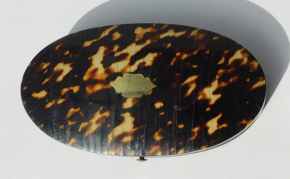 Nécessaire de couture en vermeil coffret marqueté XIXe Napoléon III ciseaux dé à coudre -photo-3