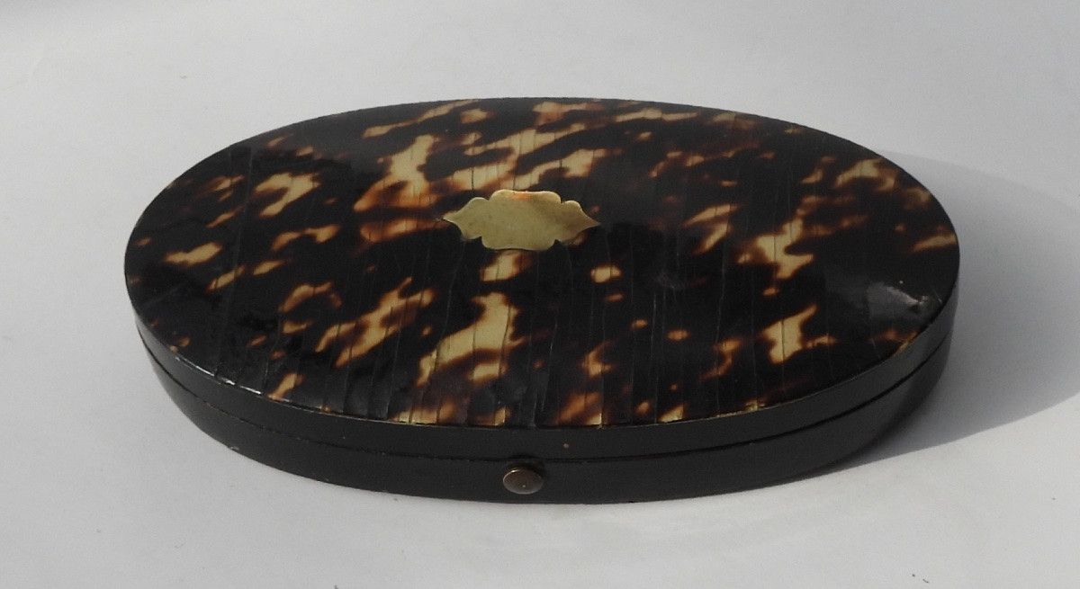 Nécessaire de couture en vermeil coffret marqueté XIXe Napoléon III ciseaux dé à coudre -photo-4