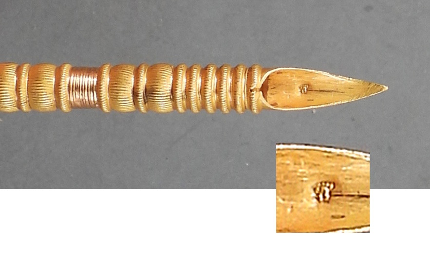 plume pointe double or massif 18 carrats début XIXe siècle nécessaire -photo-1