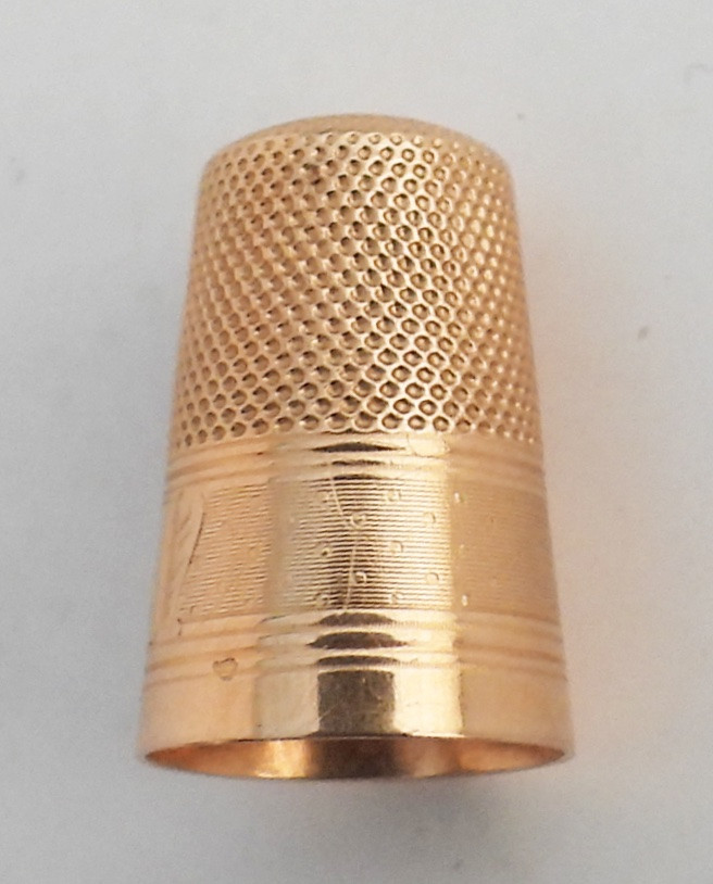 Large Solid Gold Or Rose Gold Thimble, Late 19th/early 20th Century, Sewing Kit-photo-2