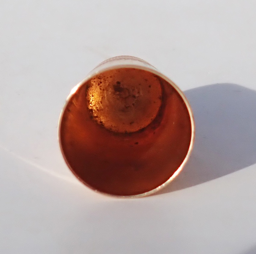 Large Solid Gold Or Rose Gold Thimble, Late 19th/early 20th Century, Sewing Kit-photo-3