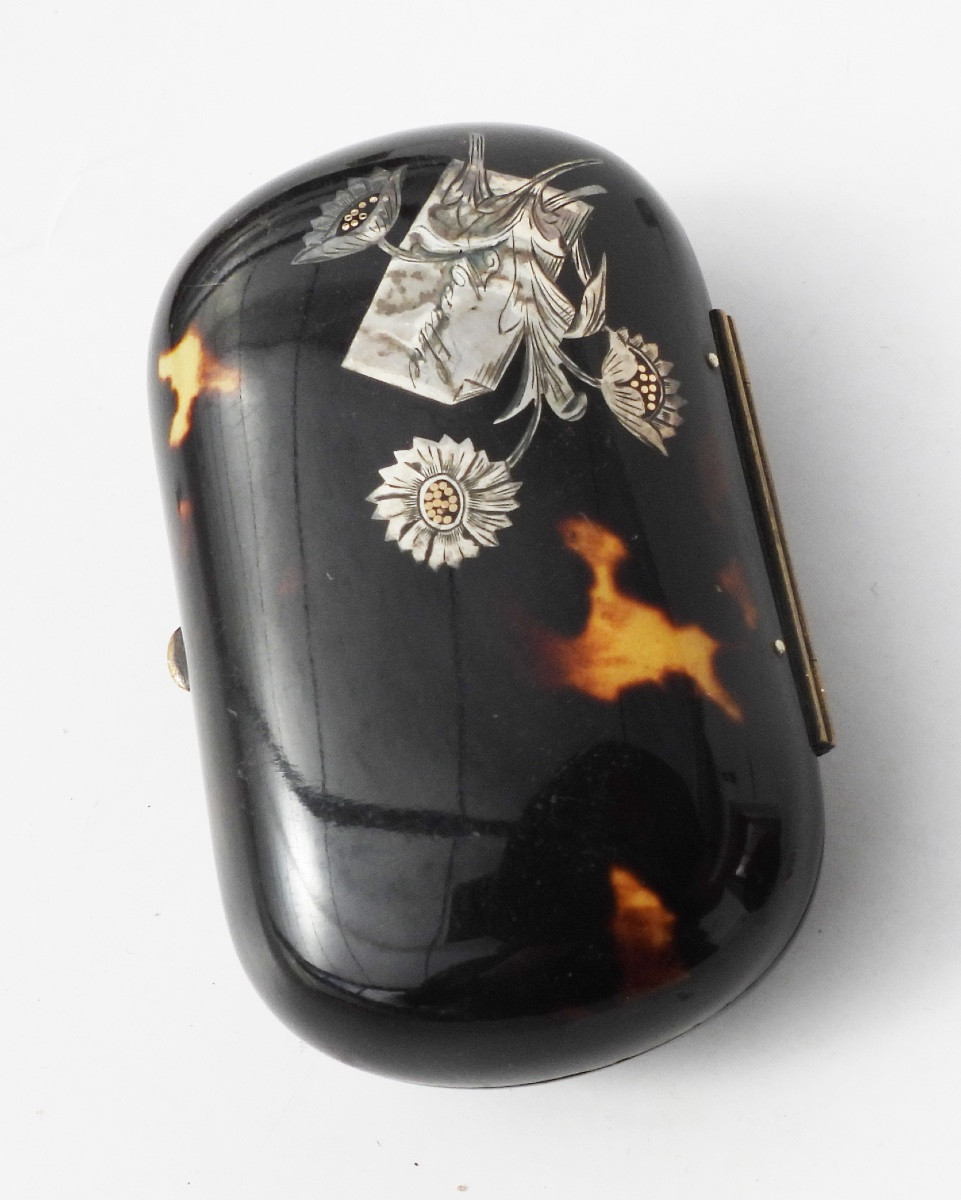 Porte monnaie écaille argent fin XIXe Napoléon III-photo-2