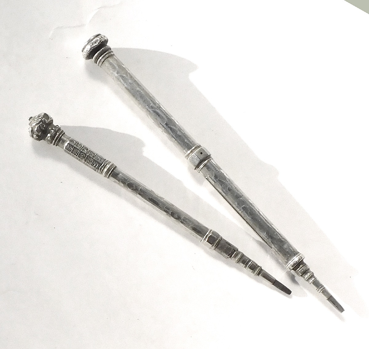 Porte mine crayon argent massif fin XIXe siècle calendrier perpétuel -photo-2