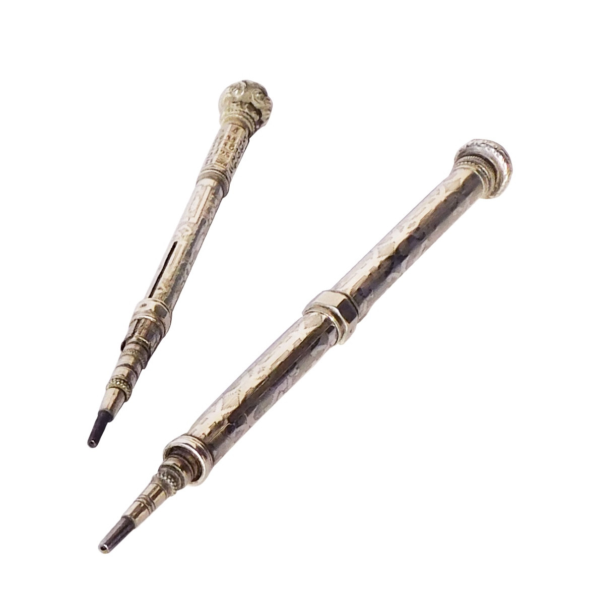 Porte mine crayon argent massif fin XIXe siècle calendrier perpétuel 
