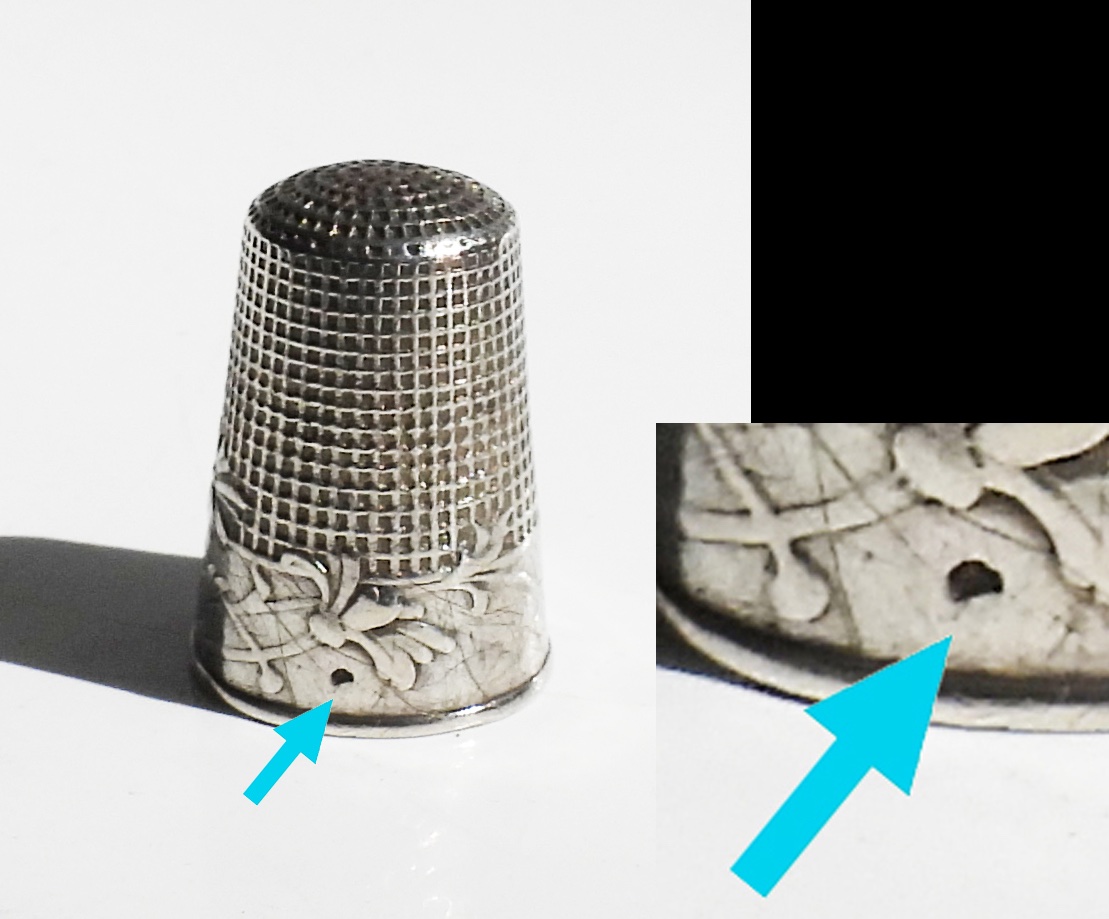 Solid Silver Art Nouveau Thimble With Daisy Motif, Early 20th Century, Sewing Kit-photo-3