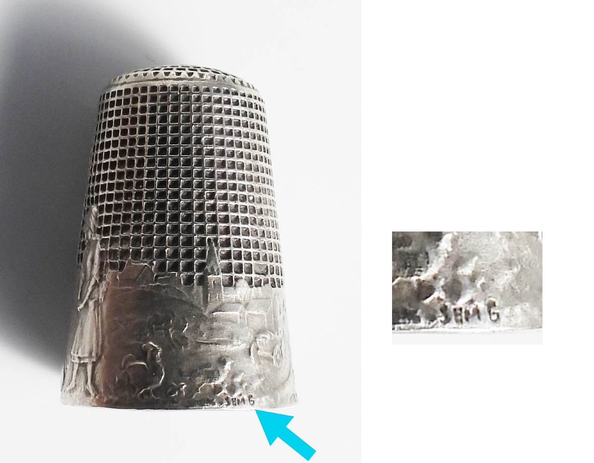 Fab Le De La Fontaine Perette Solid Silver Thimble And The Milk Jug Used For Sewing-photo-3