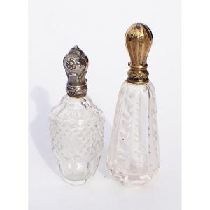 Flacon Fiole à Sels Parfum Cristal Argent Vermeil XIXe