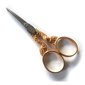 Pair Of 18-carat Gold Embroidery Scissors, Early 19th Century, Sewing Kit 