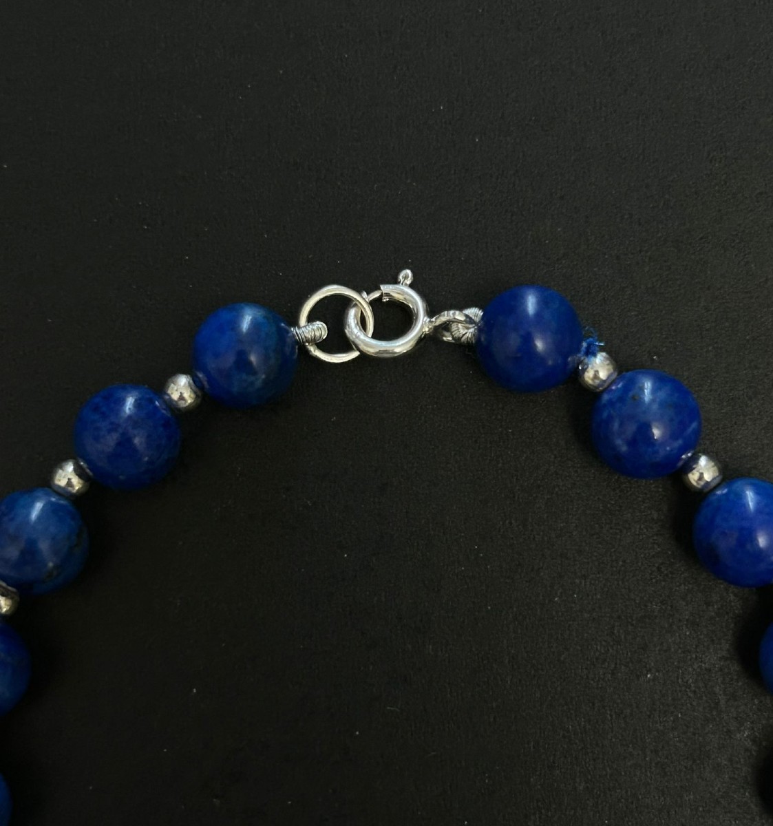 Lapis Lazuli And Silver Choker Necklace-photo-3