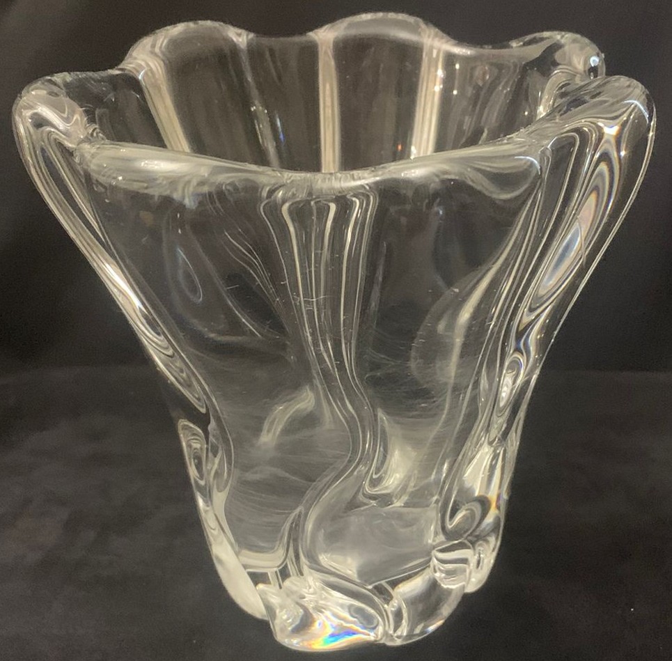 Vase tulipe en cristal signé Daum France-photo-2