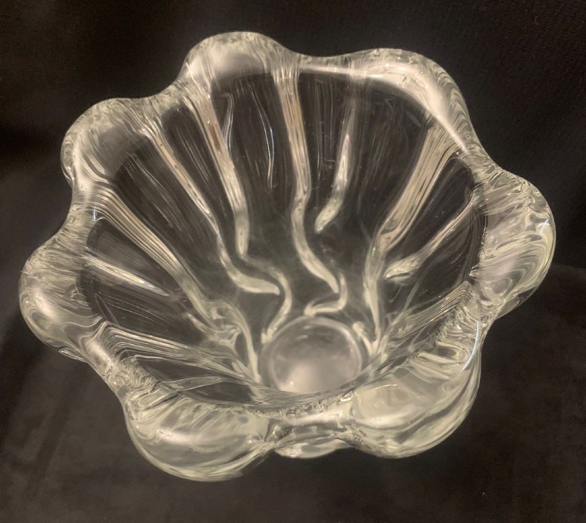 Vase tulipe en cristal signé Daum France-photo-4