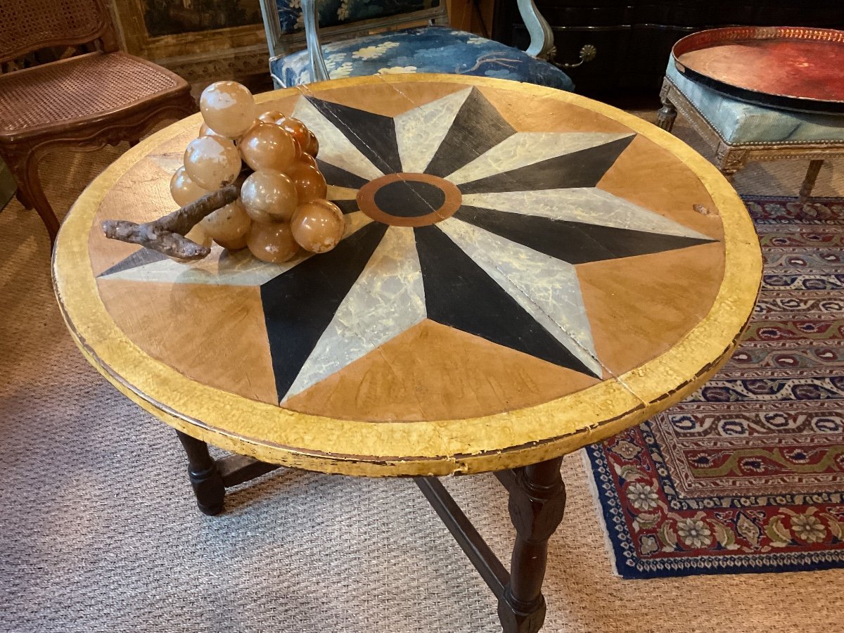 Table Vigneronne Pliante XVII ème ( Décor Sur Le Plateau Plus Récente )-photo-2