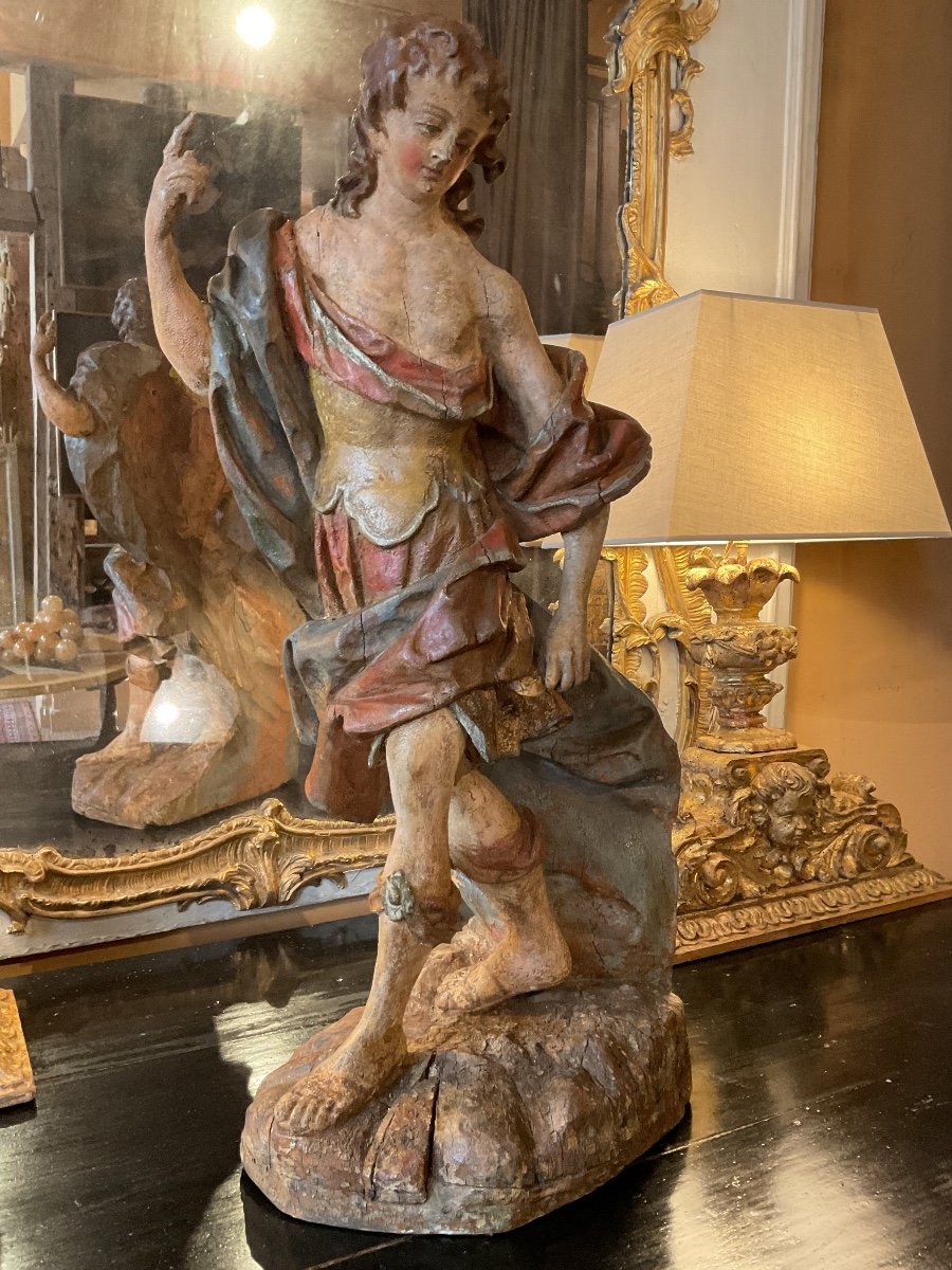 Sculpture en bois polychrome du XVII ème siècle