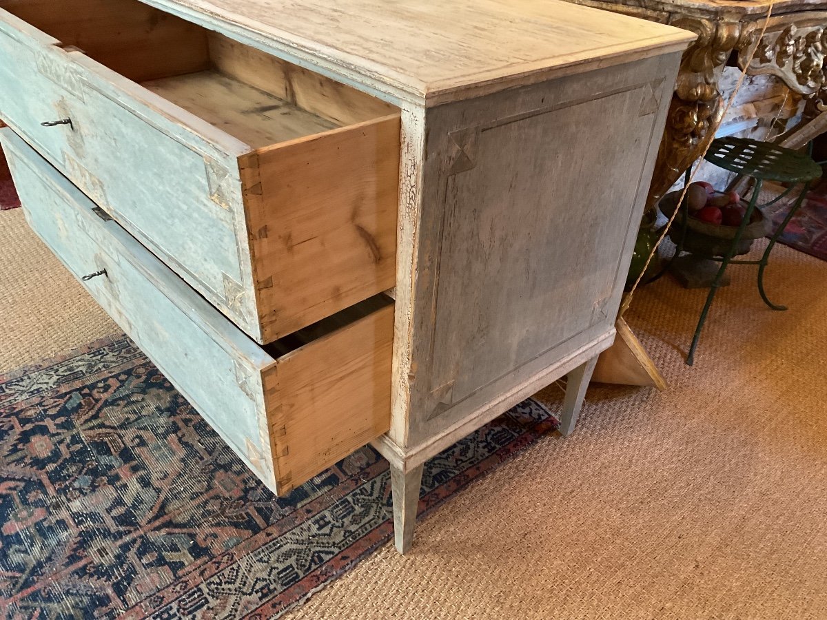 Painted Commode Opening On 2 19th Century Drawers-photo-4